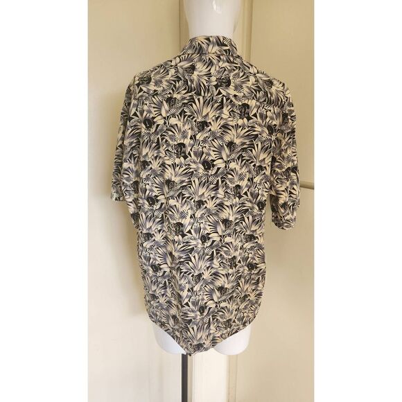 Pierre Cardin VTG. Cotton Blk, Grey, Cream SS Shirt, Tropical  Elephant Prt,  XX - Picture 4 of 9
